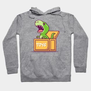 Cute Dinosaur In Box Hoodie